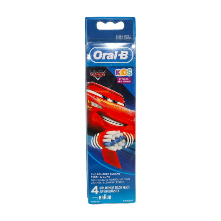 Oral-B накрайник за електрическа четка за зъби, Детска, Cars, 4 броя 