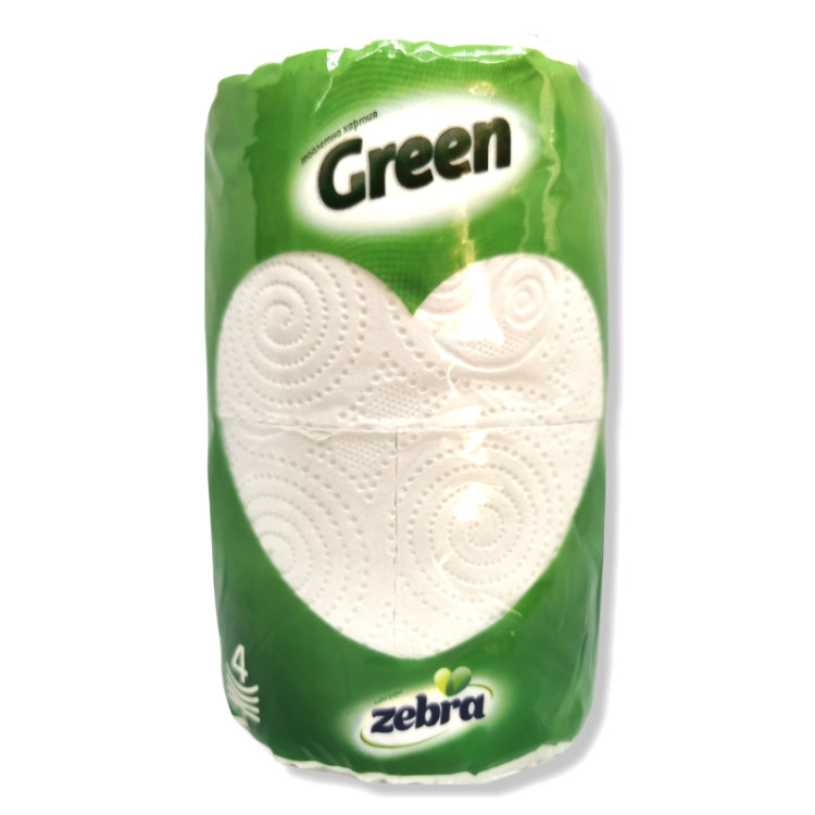 ZEBRA тоалетна хартия, Green, 4 броя 