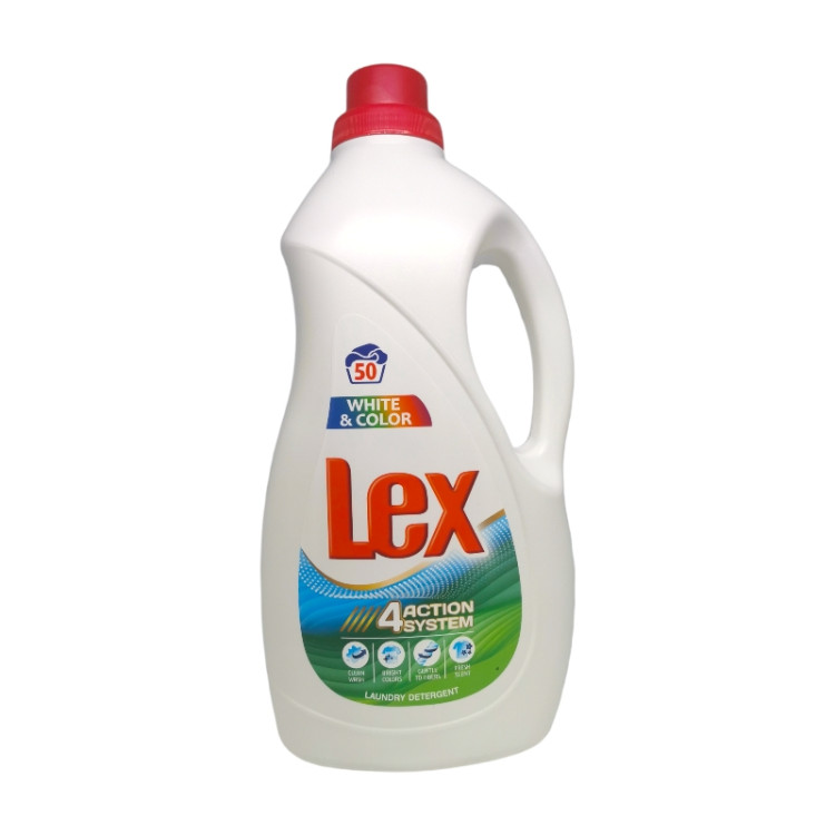 LEX течен перилен препарат, 3 литра, 50 пранета, White & Color