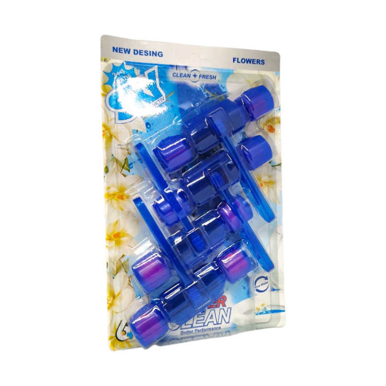 SKY blue aktiv ароматизатор за тоалетна чиния синя вода, Цветя, 4х55гр