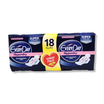 EVERYDAY дамски превръзки, Hyperdry, Super ultra plus, 18 броя EVERYDAY дамски превръзки, Hyperdry, Super ultra plus, 18 броя