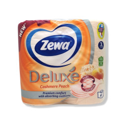 ZEWA тоалетна хартия, Deluxe, Праскова, 4 броя 