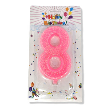 HAPPY BIRTHDAY свещ число за рожден ден, 8, 1 брой 