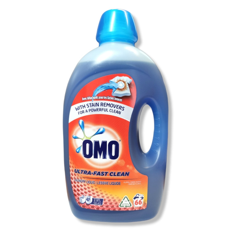 OMO течен перилен препарат, Бяло пране, Ultra-fast clean, 66 пранета, 2.97 литра