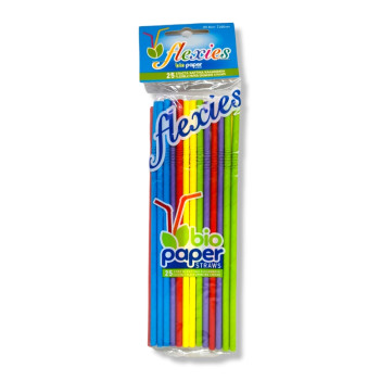 FLEXIES сламки, Био Хартиени, 5,0мм х 220мм, 25 броя FLEXIES сламки, Био Хартиени, 5,0мм х 220мм, 25 броя