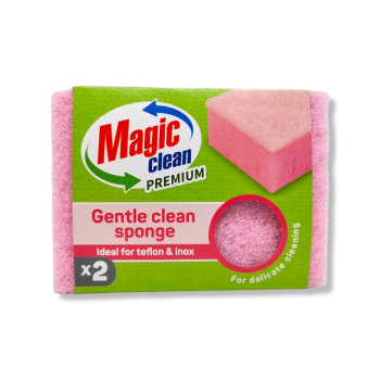MAGIC CLEAN premium гъба за деликатни повърхности, Gentle clean sponge, 2 броя MAGIC CLEAN premium гъба за деликатни повърхности, Gentle clean sponge, 2 броя