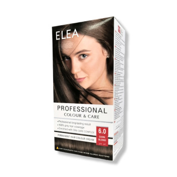 ELEA боя за коса, Professional, Colour & Care, Номер 6.0, Тъмно русо ELEA боя за коса, Professional, Colour & Care, Номер 6.0, Тъмно русо