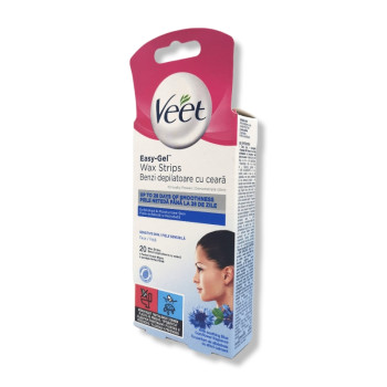 VEET депилиращи ленти за лице, Sensitive, 10 броя (двойни ленти)