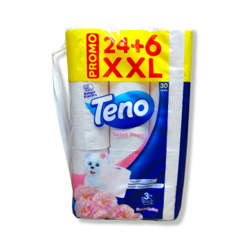 TENO тоалетна хартия, Ароматизирана, 3 пласта, 30 броя х 55гр TENO тоалетна хартия, Ароматизирана, 3 пласта, 30 броя х 55гр