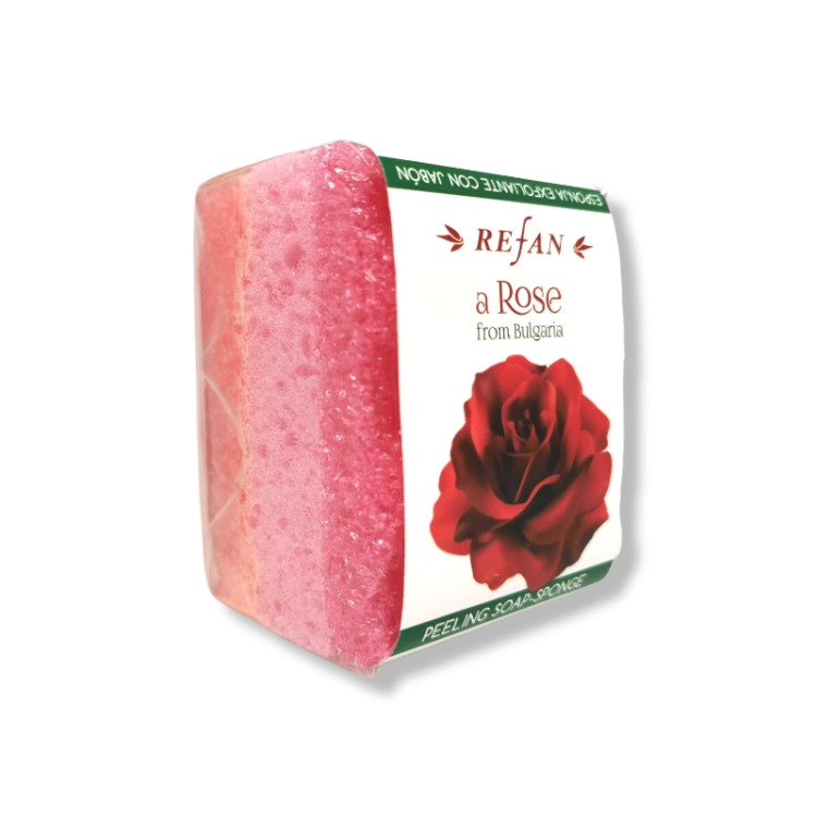 REFAN пилинг сапун с гъба, Роза от България, 75гр