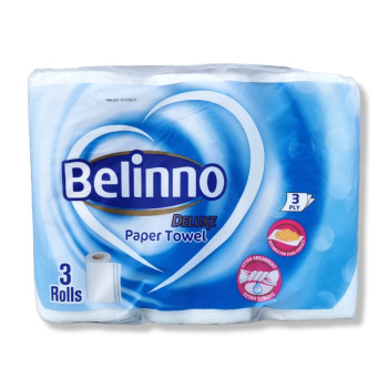 BELINNO кухненска ролка, Бяла, 3 пласта, 3 броя х 145гр