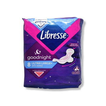LIBRESSE дамски превръзки, Ultra, Goodnight, 8 броя