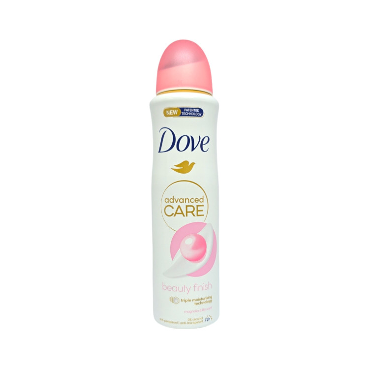 DOVE дезодорант дамски, Advanced care, Beauty finish, 150мл