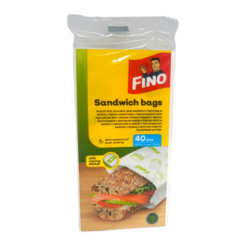 FINO хартиени пликчета за сандвичи, 40бр, 12,5см+6см х 25см, 1 брой FINO хартиени пликчета за сандвичи, 40бр, 12,5см+6см х 25см, 1 брой