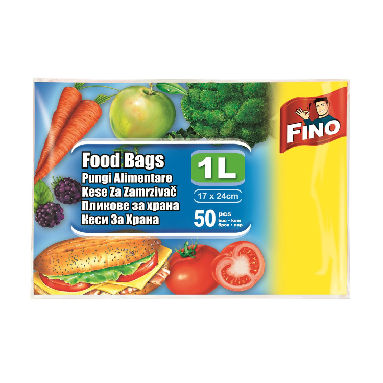 FINO пликове за храна, 50бр, 17х24см, 1 литър