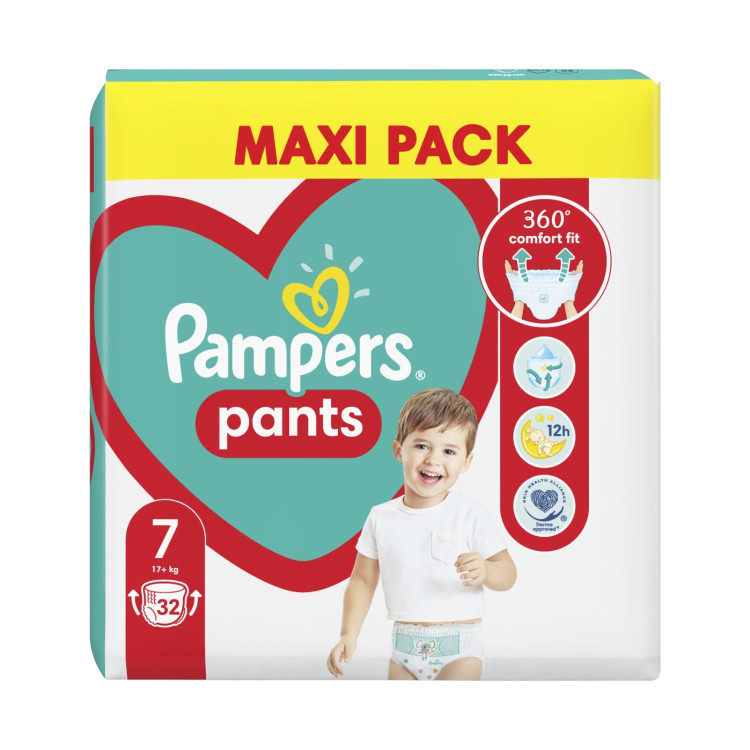 PAMPERS pants бебешки гащи, номер 7, 15кг+, 32 броя PAMPERS pants бебешки гащи, номер 7, 15кг+, 32 броя