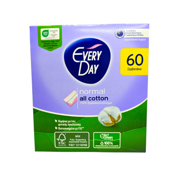 EVERY DAY ежедневни дамски превръзки, Normal, All cotton, 60 броя