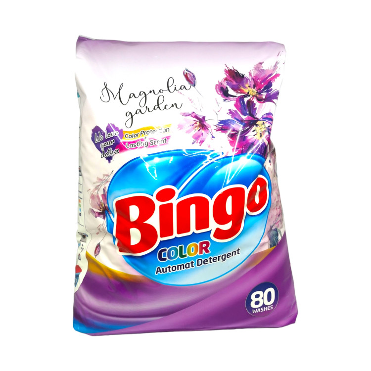 BINGO прах за цветно пране, Magnoliq garden, 8кг 