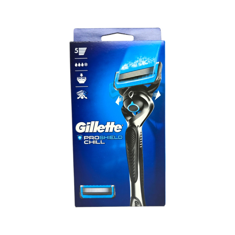 GILLETTE мъжка самобръсначка, Fusion proshield 5, Chill, дръжка 1 брой, ножче 1 брой