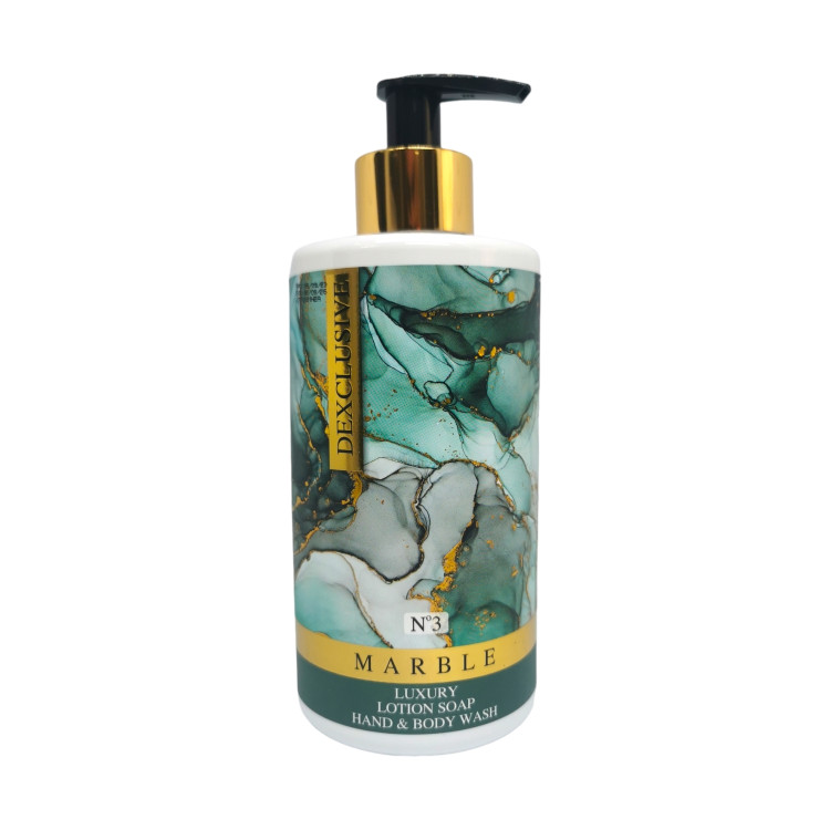 DEXCLUSIVE течен сапун за ръце и тяло, Парфюмен аромат, 400мл, Marble 3