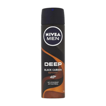 NIVEA дезодорант мъжки, Deep, Black carbon, Espresso, 150мл NIVEA дезодорант мъжки, Deep, Black carbon, Espresso, 150мл