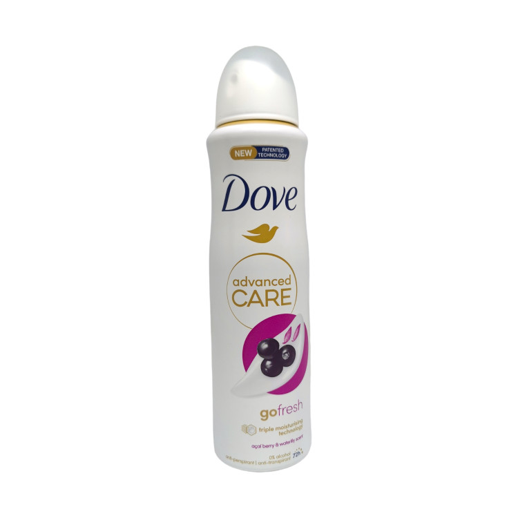 DOVE дезодорант дамски, Go fresh, Acai berry & Waterlily scent, 150мл