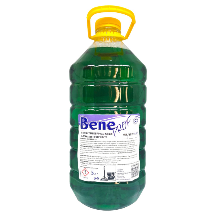 BENE за почистване и ароматизация на всякакви повърхности, 5 литра, Зелен