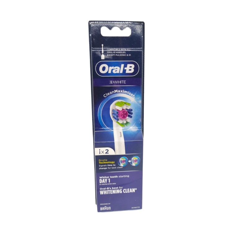 Oral-B накрайник за електрическа четка за зъби, 3D white, 2 броя 
