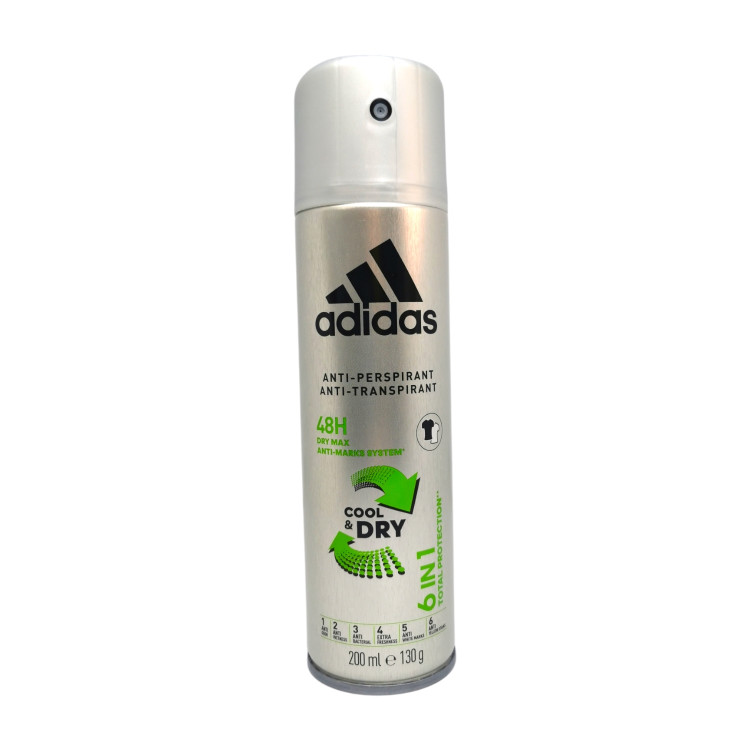 ADIDAS дезодорант мъжки, 150мл, 48ч, Cool & dry, 6in1