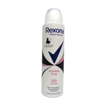 Rexona дезодорант дамски, Invisible pure, 150мл