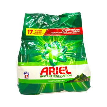 ARIEL прах за бяло пране, Mountain Spring, 17 пранета, 1.105кг