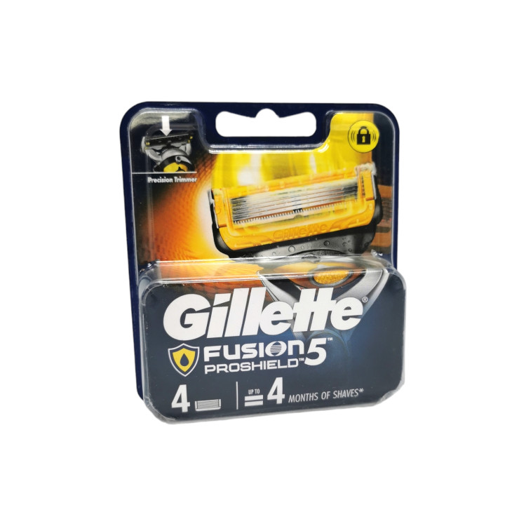 GILLETTE fusion 5 proshiеld, Резервни ножчета, Жълти, 4 броя