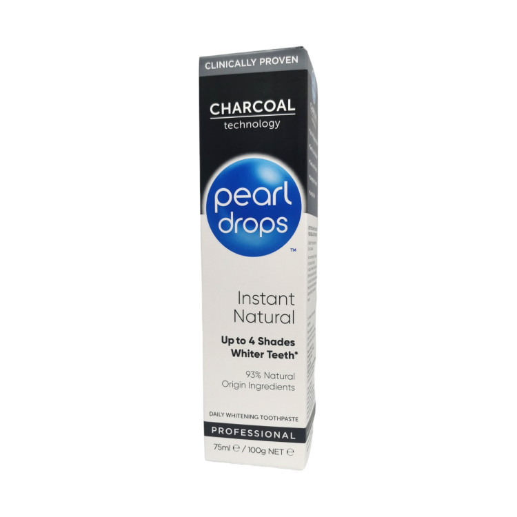 PEARL DROPS паста за зъби, 75мл, Charcoal, Instant natural