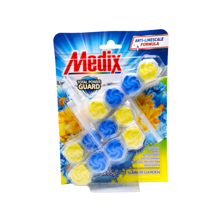 MEDIX ароматизатор за тоалетна чиния, 3х55гр, Summer garden