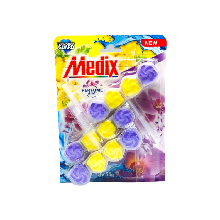 MEDIX ароматизатор за тоалетна чиния, 3х55гр, Дива орхидея