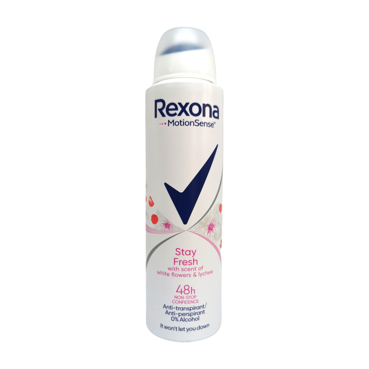 Rexona дезодорант дамски, Stay fresh, White flowers & Lyncee, 150мл 