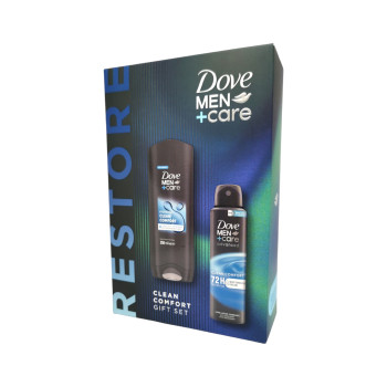 DOVE подаръчен комплект, Мъжки, Clean comfort, Душ гел, Дезодорант DOVE подаръчен комплект, Мъжки, Clean comfort, Душ гел, Дезодорант