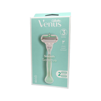 GILLETTE VENUS дамска самобръсначка, Smooth Sensitive, Дръжка 1 брой, 2 броя резервни ножчета GILLETTE VENUS дамска самобръсначка, Smooth Sensitive, Дръжка 1 брой, 2 броя резервни ножчета