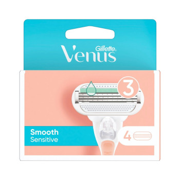 GILLETTE venus, Резервни ножчета, Smooth Sensitive, Розов, 4 броя GILLETTE venus, Резервни ножчета, Smooth Sensitive, Розов, 4 броя