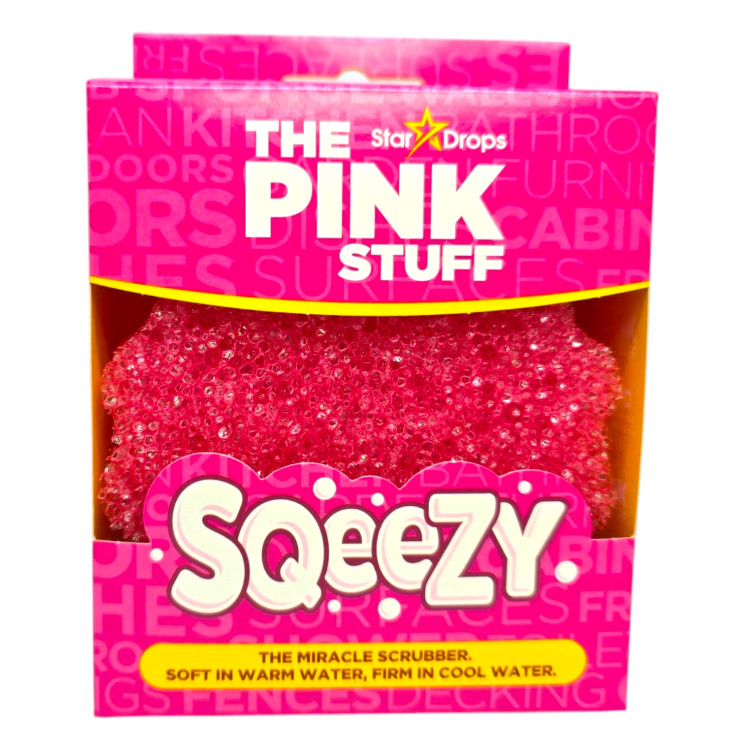THE PINK STUFF домакинска гъба, Sqeezy Miracle Scrubber, Топла и студена вида, 1 брой THE PINK STUFF домакинска гъба, Sqeezy Miracle Scrubber, Топла и студена вида, 1 брой