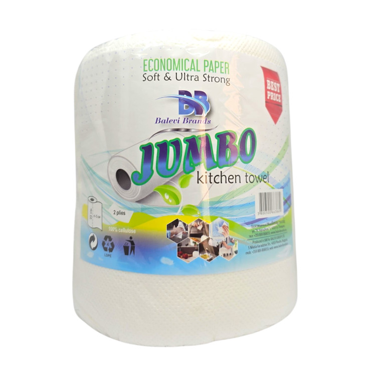 JUMBO кухненска хартия, 36 метра, 180къса, 300гр JUMBO кухненска хартия, 36 метра, 180къса, 300гр
