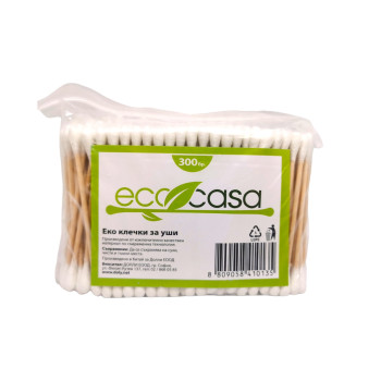 ECOCASA клечки за уши, Еко, 300 броя ECOCASA клечки за уши, Еко, 300 броя