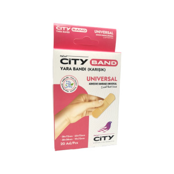 CITY BAND лепенки за рани, 20 броя, Универсални CITY BAND лепенки за рани, 20 броя, Универсални