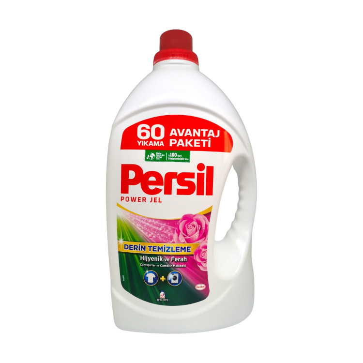 PERSIL течен перилен препарат, 60 пранета, 3900мл, Роза, Универсално пране