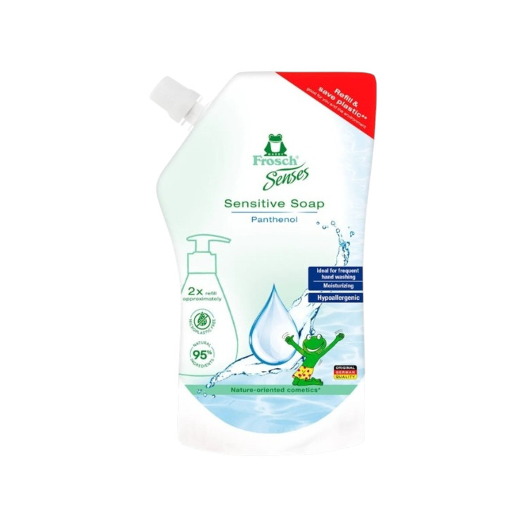 FROSCH Течен сапун за ръце Sensitive с пантенол – пълнител, 500 ml