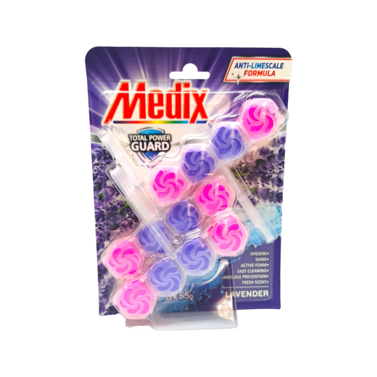 MEDIX ароматизатор за тоалетна чиния, 3х55гр, Лавандула