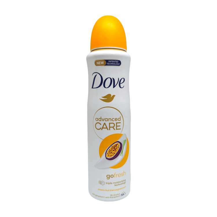 DOVE дезодорант дамски, Go fresh, Passion fruit & Lemongrass, 150мл