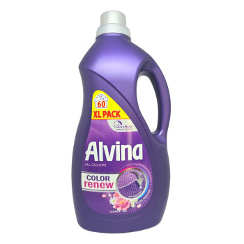 ALVINA течен перилен препарат, 60 пранета, 2700мл, Цветно пране, Color Delux