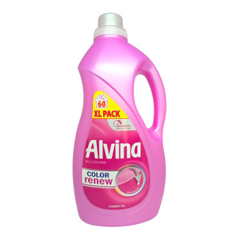 ALVINA течен перилен препарат, 60 пранета, 2700мл, 2в1, Цветно и бяло пране, Fabric Care ALVINA течен перилен препарат, 60 пранета, 2700мл, 2в1, Цветно и бяло пране, Fabric Care