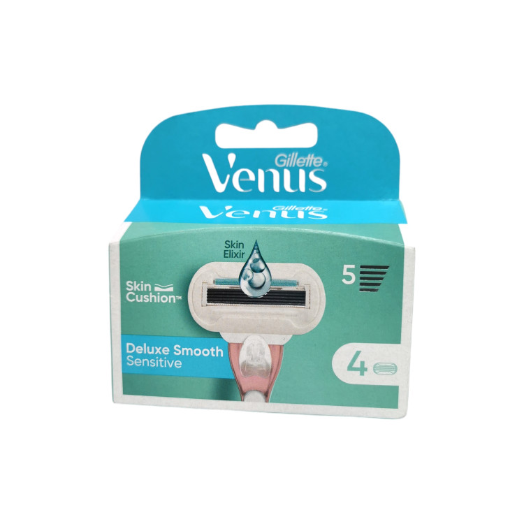 GILLETTE venus, Резервни ножчета, Deluxe smooth Sensitive, 4 броя